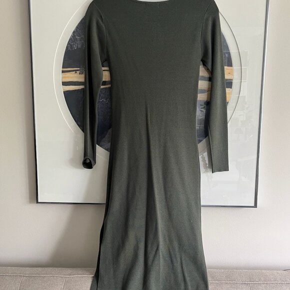 Olive Green Knitted Dress - Picture 2 of 5